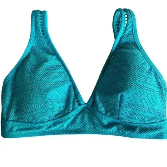 Sea Level NWT Amazing Lace Long Line Tri Bra Bikini Top Seafoam Size 10 - Picture 10 of 10